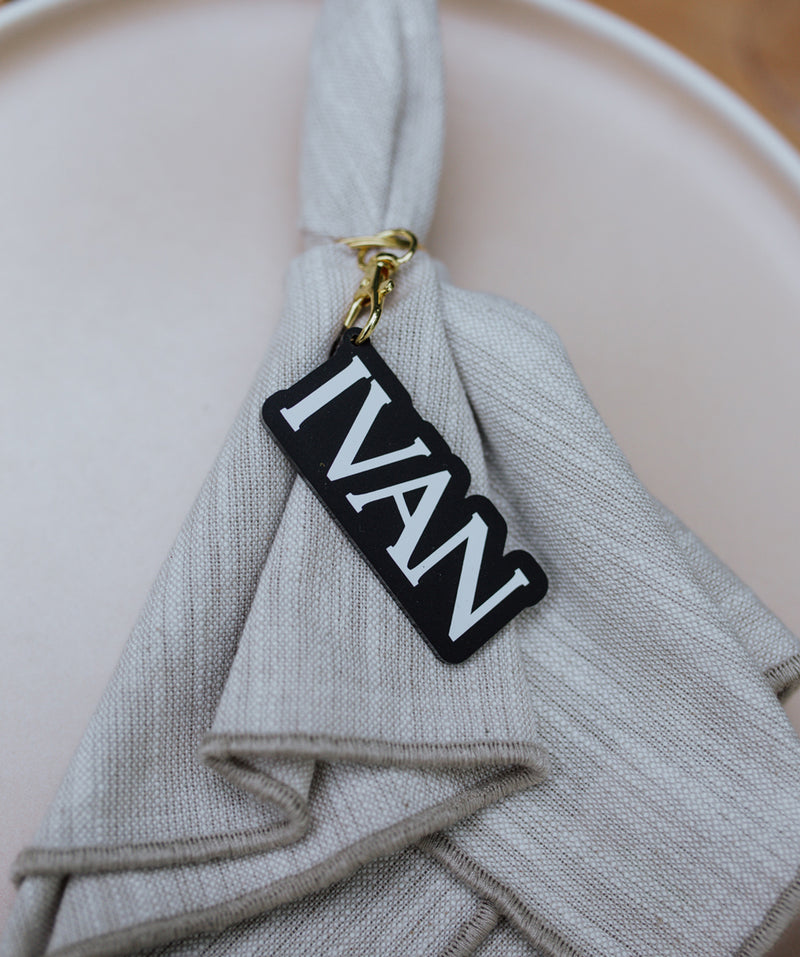 Classic Love Acrylic Name Keyring