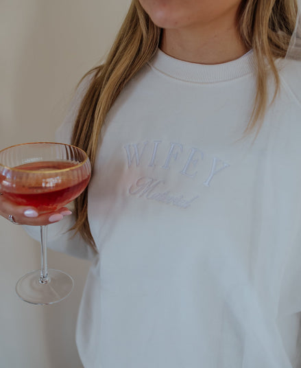 Embroidered Wifey Sweatshirt