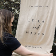 Elegant Linen Printed Welcome Sign – Perfect for Weddings & Special Events