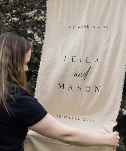 Elegant Linen Printed Welcome Sign – Perfect for Weddings & Special Events