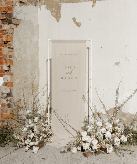 Elegant Linen Printed Welcome Sign – Perfect for Weddings & Special Events