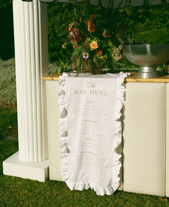 Elegant Linen Bar Ruffle Sign