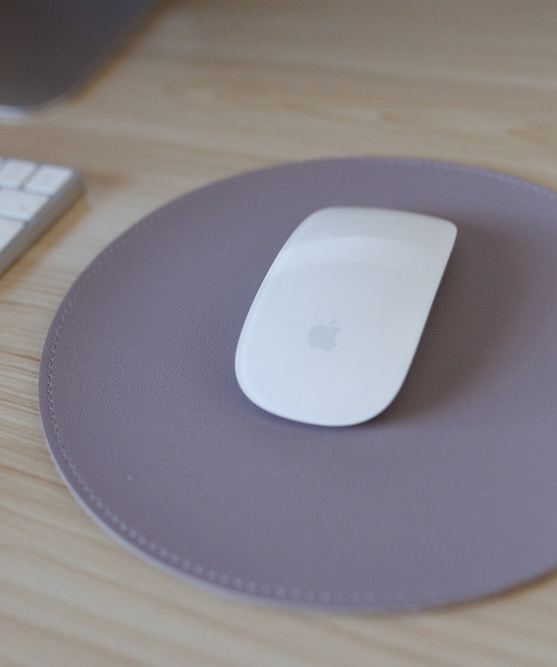 Circle Leather Mouse Pad